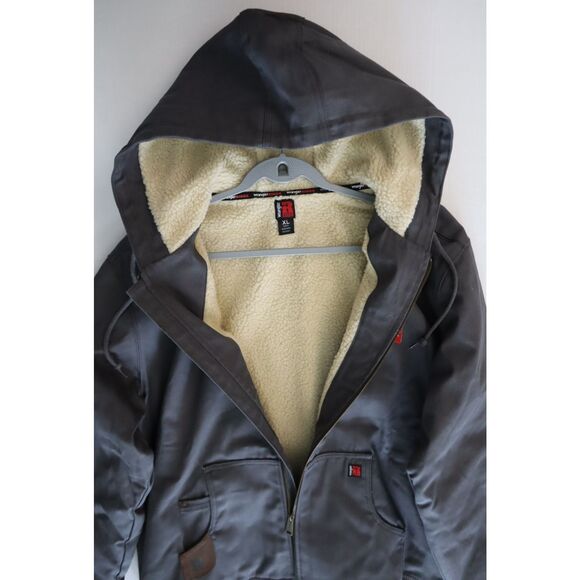 Wrangler Riggs Workwear Men's Sz XL Charcoal Duck Sherpa Lined Full Zip Jacket - Picture 8 of 12